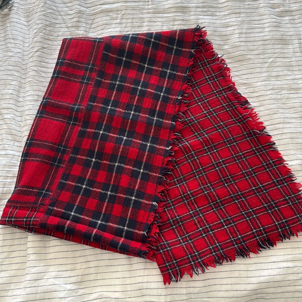 Madewell Red & Blue Plaid Scarf